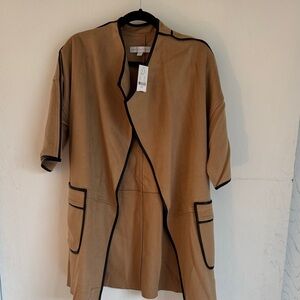 New York & Company Tan Jacket with Black Trim 0053